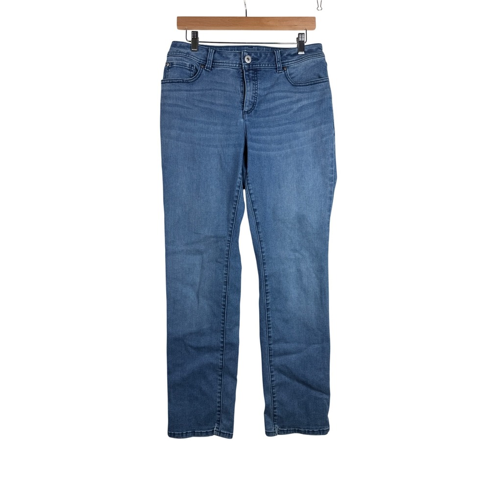 INC Denim Women's Straight Leg Curvy Fit Jeans size 8 Blue Denim